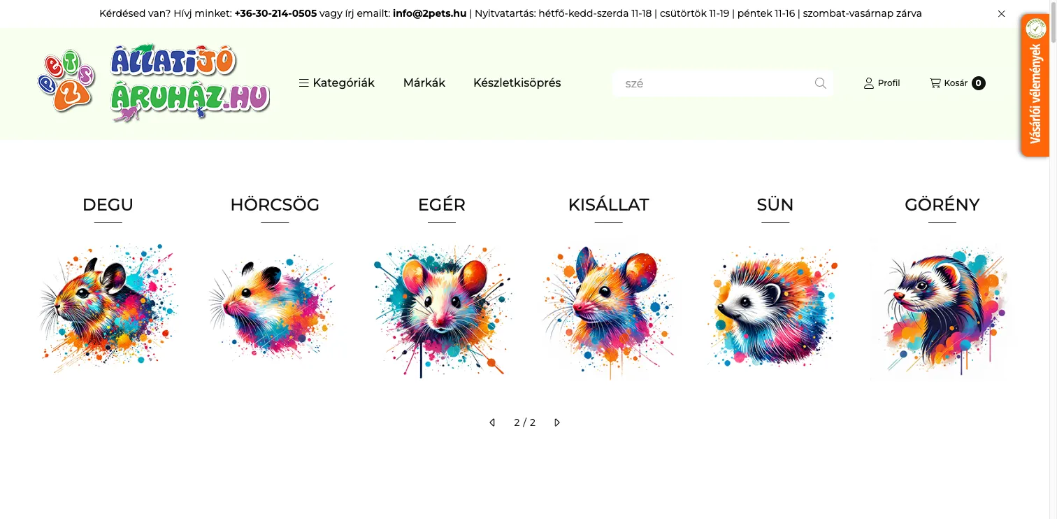 2PETS Állatijó Áruház webáruház