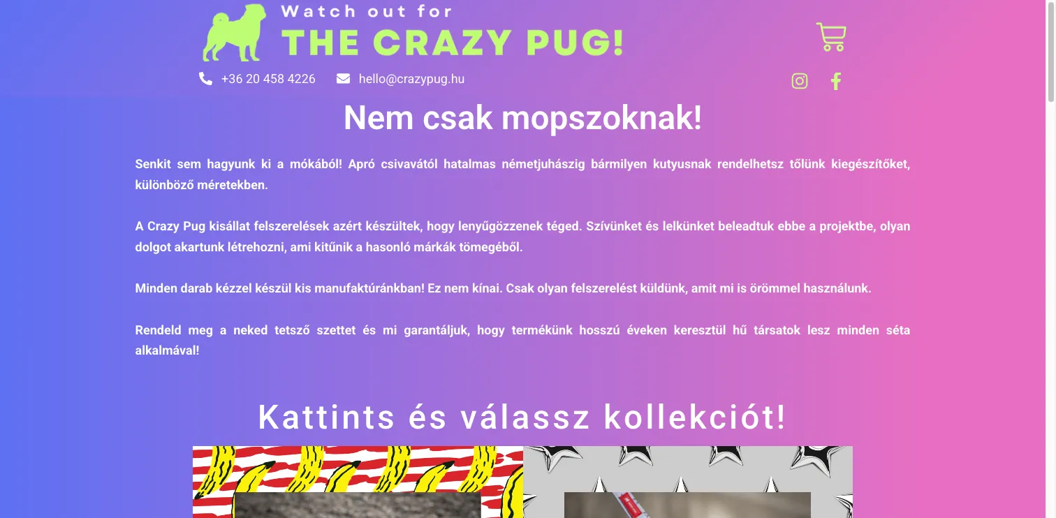The Crazy Pug webáruház
