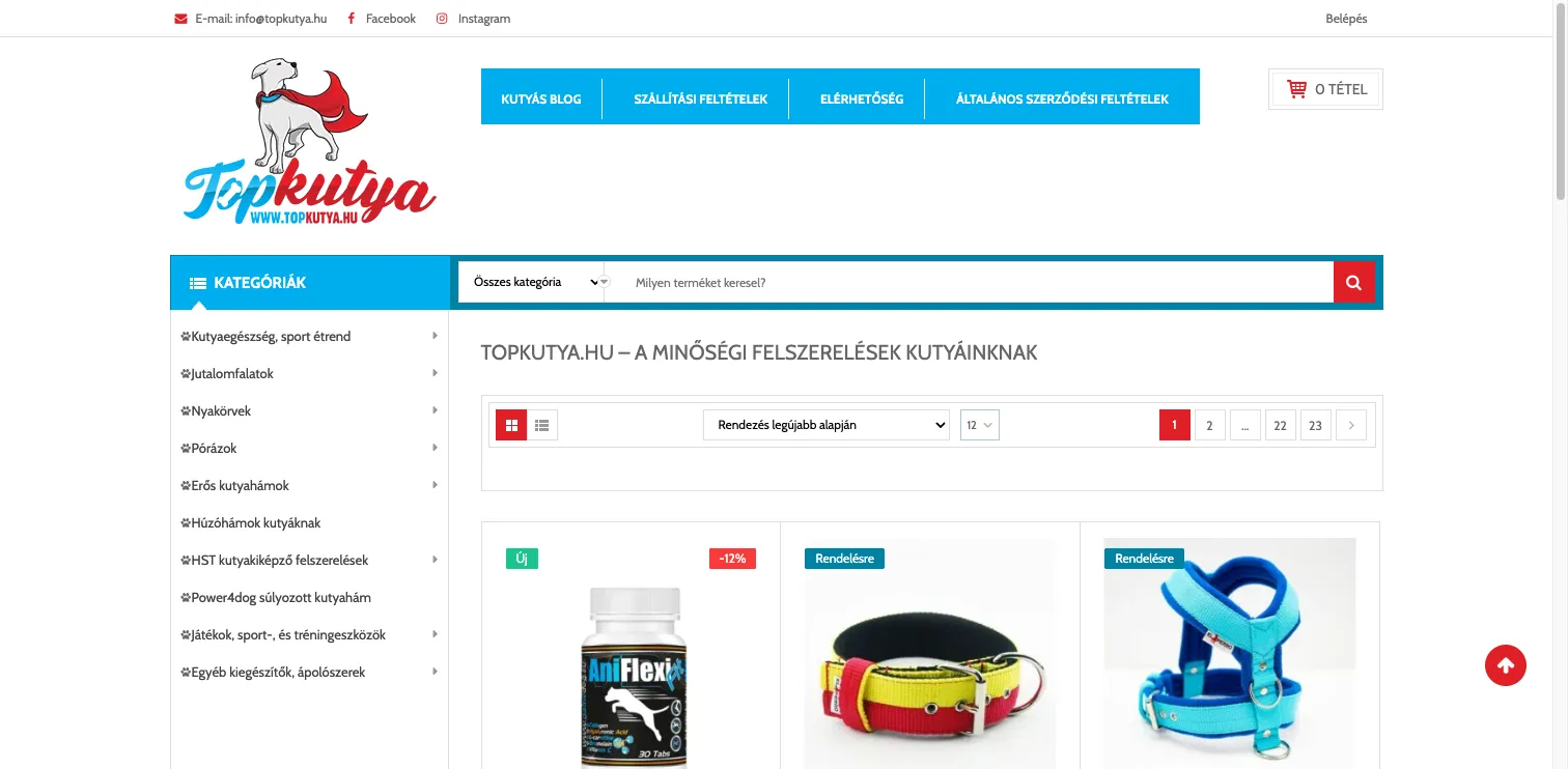 Topkutya.hu webáruház